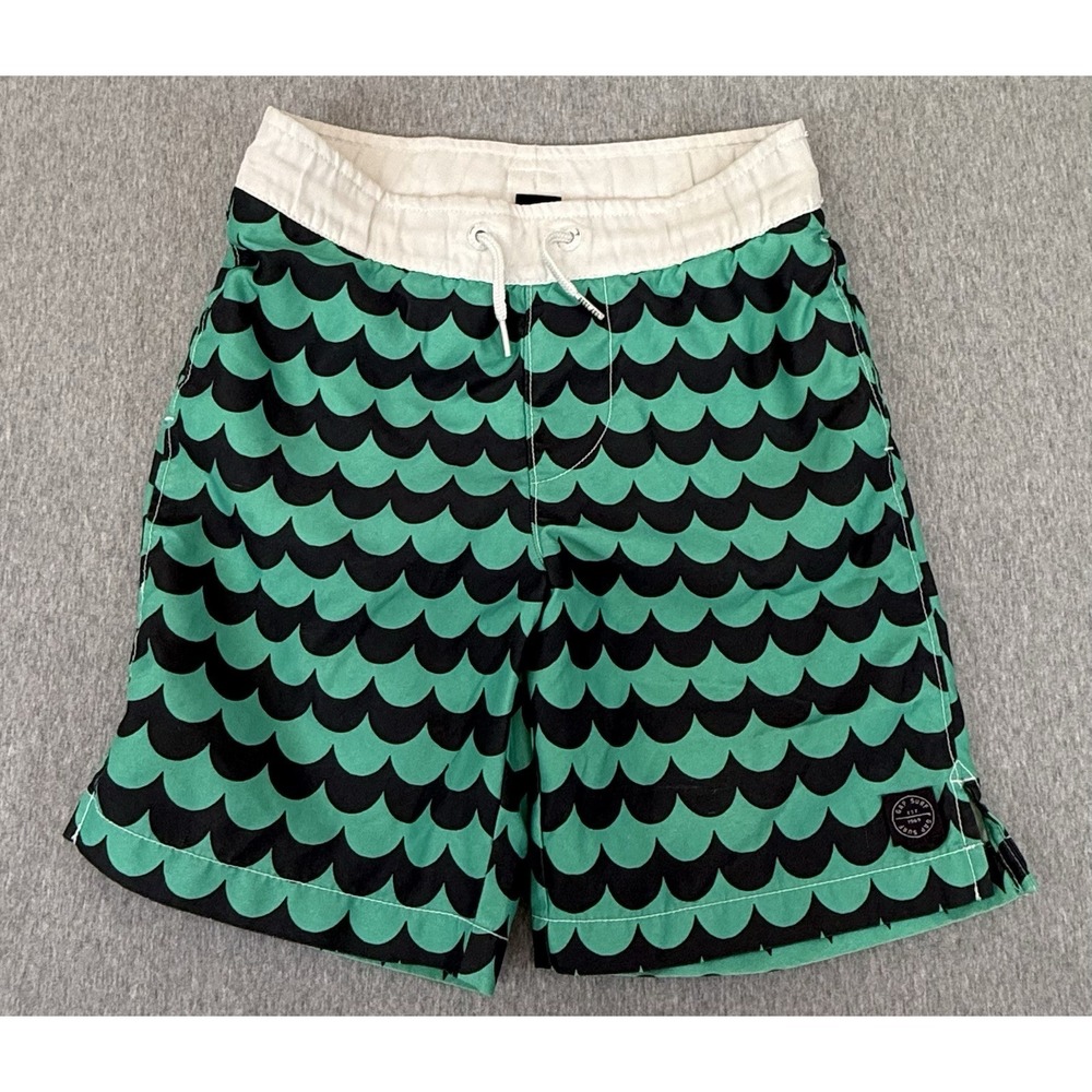 GapKids MCMLXIX Boy's Size S (6/7) Green Board Shorts Swim Trunks Mesh Lined